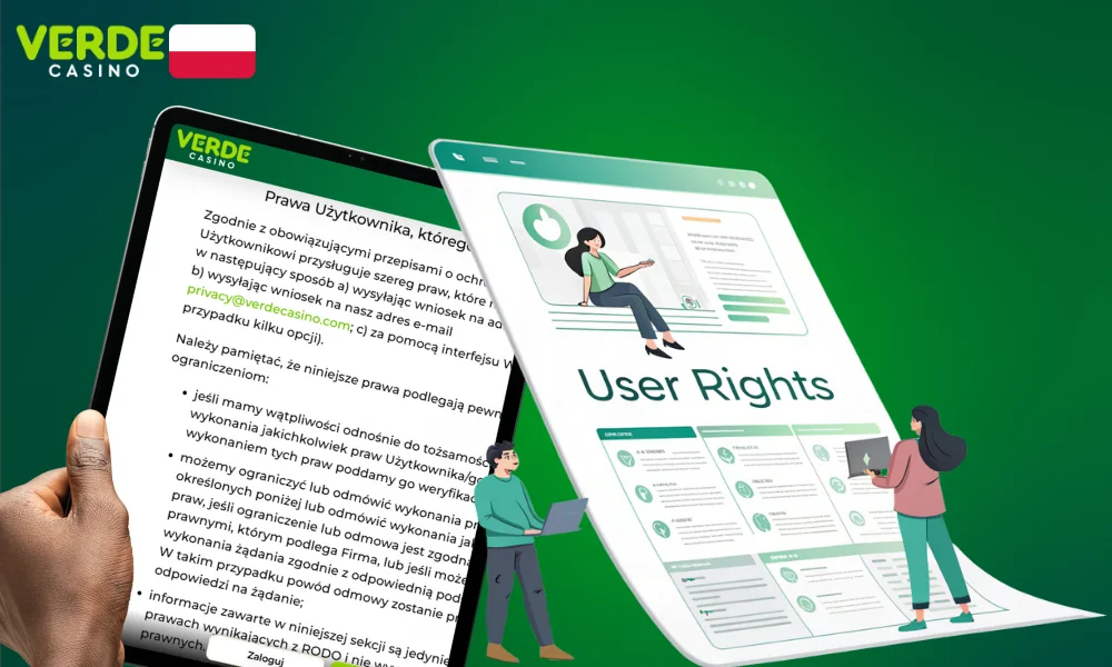 Więcej informacji o prawach użytkownika Verde Casino